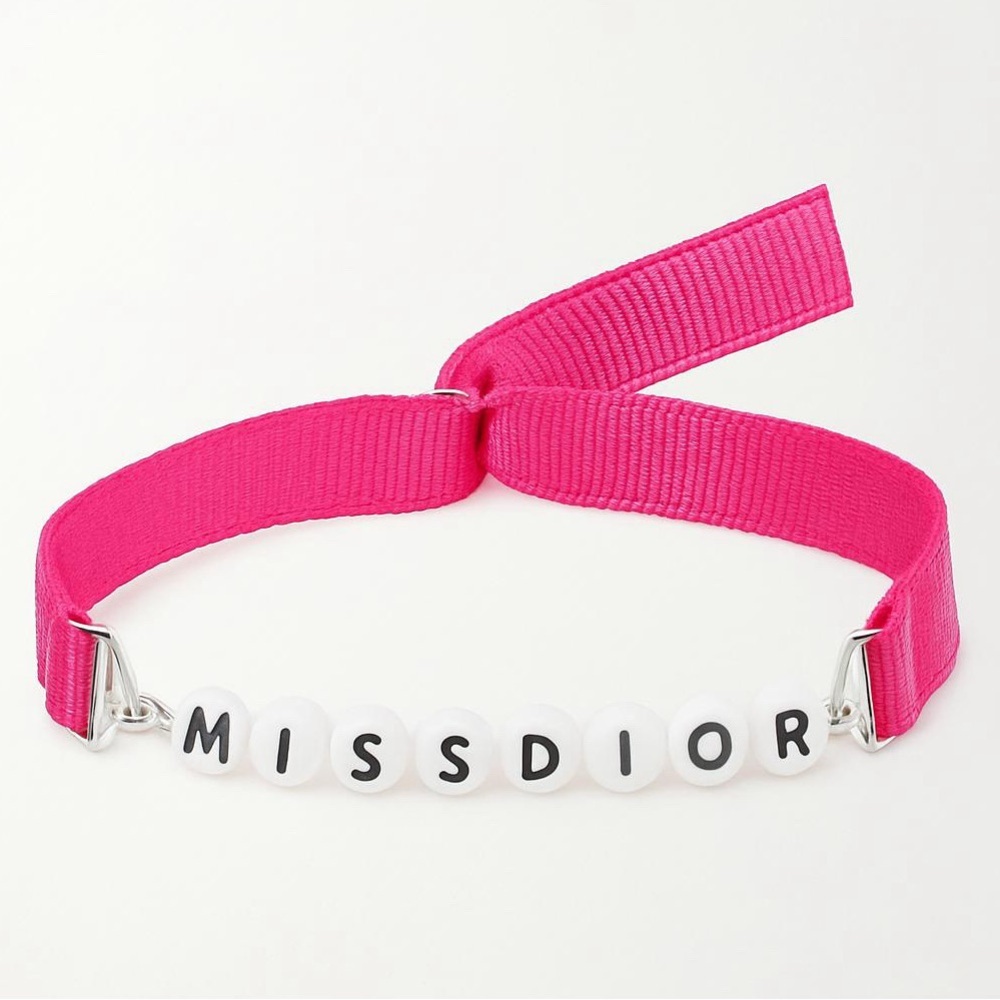 Dior Miss Dior Bracelet Pink Ribbon White Beads
